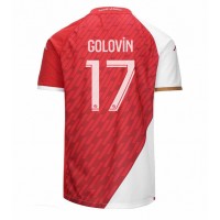 Camisa de Futebol AS Monaco Aleksandr Golovin #17 Equipamento Principal 2023-24 Manga Curta